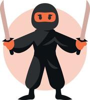 vector beeld van een Ninja krijger met twee Zwaarden