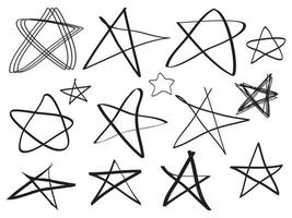 hand- getrokken reeks abstract tekening ster, voor concept ontwerp. geïsoleerd Aan wit achtergrond. vector illustratie