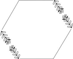 zeshoekig bloemen kader element vector