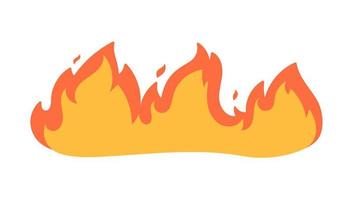 tekenfilm brand effect. een geel vreugdevuur brandwonden naar warmte. vector