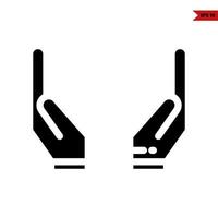 hand glyph icoon vector