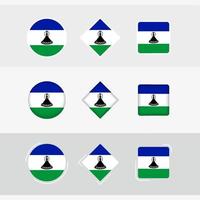 Lesotho vlag pictogrammen set, vector vlag van Lesotho.