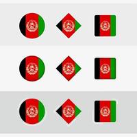 afghanistan vlag pictogrammen set, vector vlag van afghanistan.