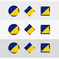 tokelau vlag pictogrammen set, vector vlag van tokelau.