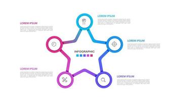 infographic sterren 5 stappen of opties. vector illustratie.