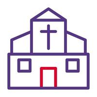kathedraal icoon duokleur rood Purper kleur Pasen symbool illustratie. vector