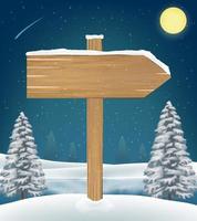 richting houten bord teken op kerst winter meer vector