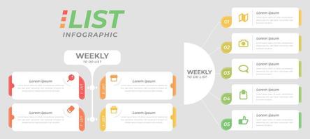 kleurrijk lijst infographic sjabloon vector
