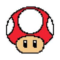 groen paddestoel van super Mario pixel kunst vector illustratie.