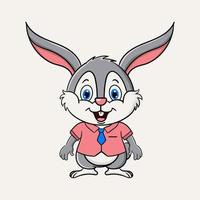 schattig konijn cartoon karakter mascotte vector ontwerp illustratie