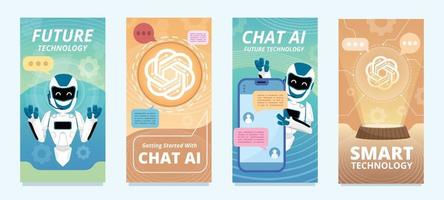 kunstmatig intelligentie- Chatbot sociaal media verhaal vector