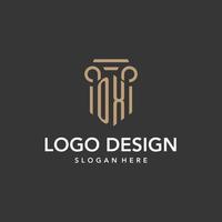 os logo monogram met pijler stijl ontwerp vector