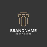 ii logo monogram met pijler stijl ontwerp vector