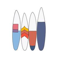 surfing planken. hand- getrokken kleur illustraties set. tekening vector illustratie.