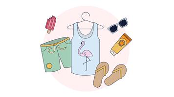 Zomer Items Vector