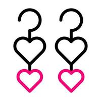 oorbel icoon duokleur zwart roze kleur moeder dag symbool illustratie. vector