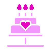taart icoon solide roze kleur moeder dag symbool illustratie. vector