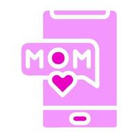 telefoon mam icoon solide roze kleur moeder dag symbool illustratie. vector