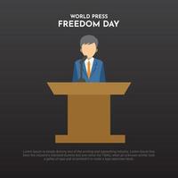 wereld druk op vrijheid dag ontwerp vector geschikt voor poster, sociaal media, banier, folder en backdrop