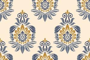 ikat bloemen paisley borduurwerk Aan room achtergrond.ikat etnisch oosters naadloos patroon traditioneel.azteken stijl abstract vector illustratie.ontwerp voor textuur, stof, kleding, verpakking, sjaal, sarong.