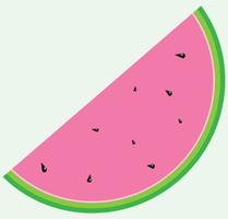 watermeloen plak, gemakkelijk watermeloen illustratie vector, roze en groen kleuren, minimalistische tekening stijl, geschikt voor zomer en fruit winkel tekens en voedsel banier en restaurant menu en sociaal media vector