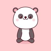 panda kawaii Aan roze achtergrond vector