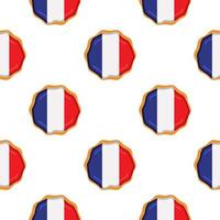 patroon koekje met vlag land Frankrijk in smakelijk biscuit vector