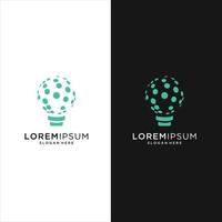 tech lamp modern logo ontwerp concept, idee pixel logo sjabloon vector