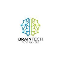 illustratie van hersenen technologie logo ontwerp vector