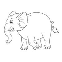 olifant kleur bladzijde voor kinderen hand- getrokken olifant schets illustratie vector