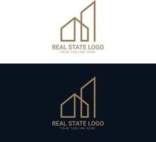 zwart en goud kleur zakelijke logo ontwerp voor echt landgoed met meetkundig vormen vector