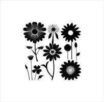 mooi hoor muur sticker van bloemen silhouet vector kunst werk.