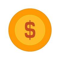 dollar munt kleurrijk geïsoleerd icoon vector illustratie