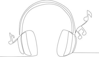 een koptelefoon en musical notatie Aan beide luisteren apparaten vector