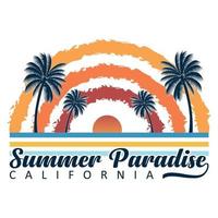zomer paradijs Californië t-shirt ontwerp vector