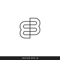 brief b en b monogram logo vector