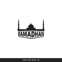 gemakkelijk Ramadhan en moskee logo icoon vector