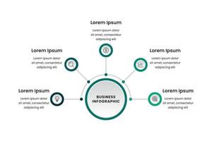 bedrijf infographic sjabloon ontwerp met pictogrammen en 5 opties of stappen vector