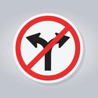 verbieden vorkweg niet rechtsaf of linksaf verkeersbord vector