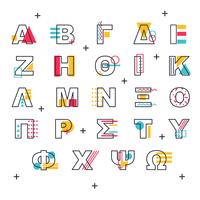 memphis griekse alfabet vector