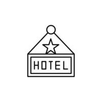 hotel, teken, reizen vector icoon illustratie