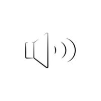 geluid teken outine logo stijl vector icoon illustratie