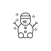 sneeuwman, hoed vector icoon illustratie