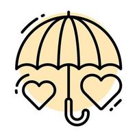 harten binnen paraplu tonen vector van verzekering, premie icoon