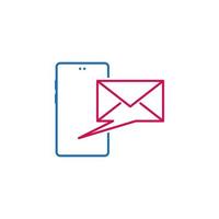 e-mail, open, telefoon, sturen vector icoon illustratie