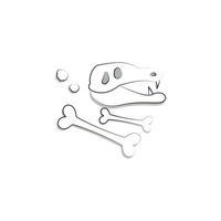 dinosaurus verstening tekenfilm vector icoon illustratie