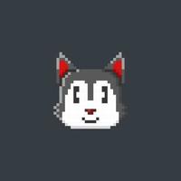 baby wolf hoofd in pixel kunst stijl vector