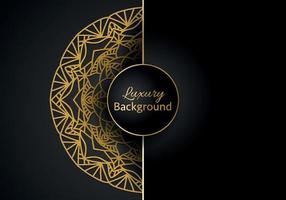 luxe sier mandala ontwerp achtergrond in gouden kleur vector