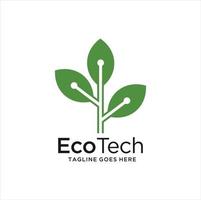 eco tech logo sjabloon ontwerp vector, embleem, ontwerp concept, creatief symbool, icoon vector