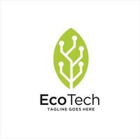 eco tech logo sjabloon ontwerp vector, embleem, ontwerp concept, creatief symbool, icoon vector